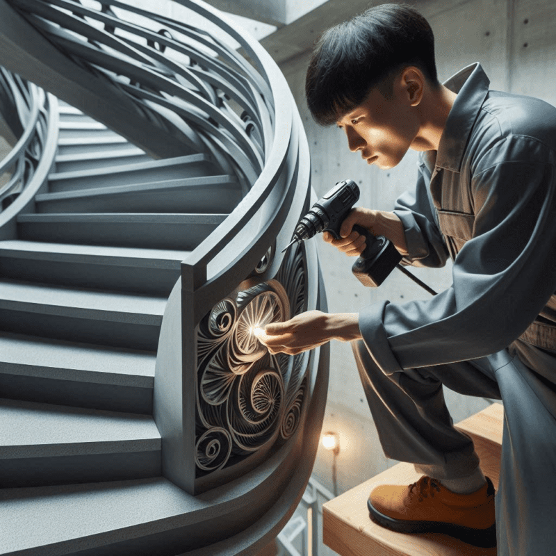 corrimão para escada de concreto