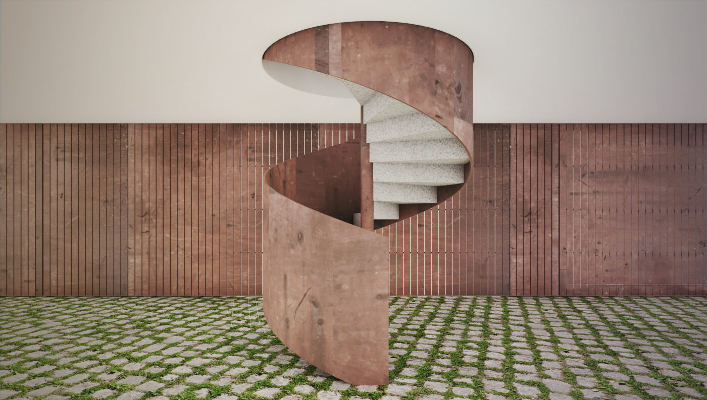 Escada em caracol de ferro