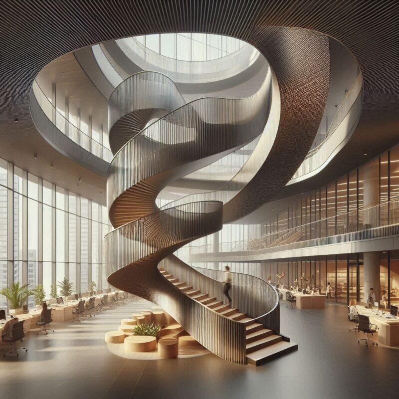 A escada metálica sob encomenda