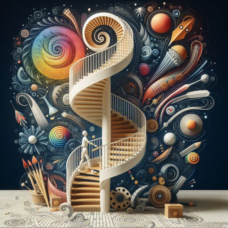 A escada modular tipo caracol