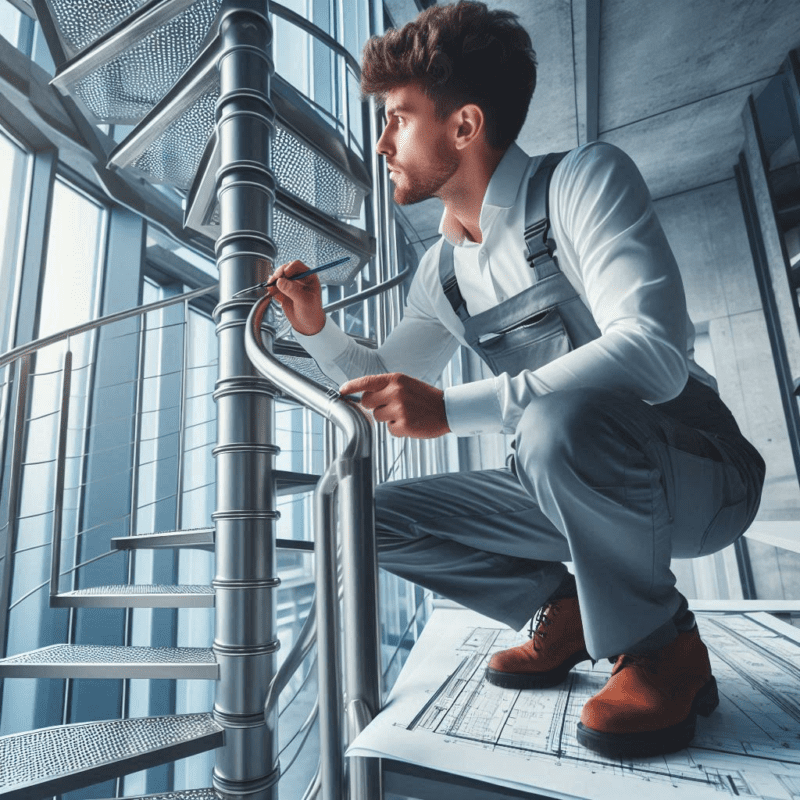 Escada com corrimão