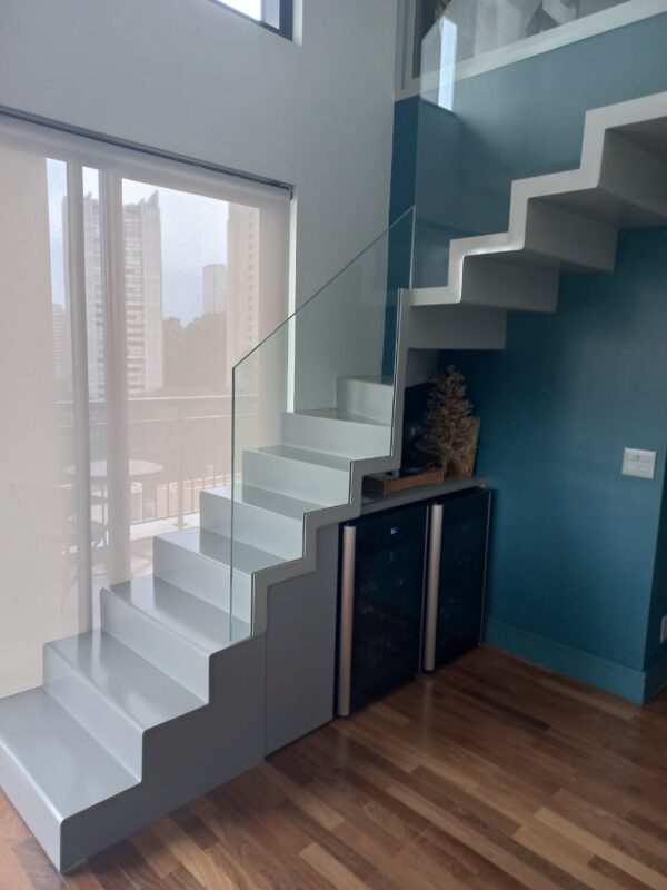 Corrimão de escada em L