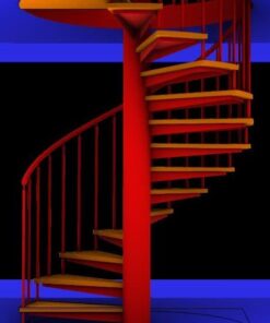 Escada caracol de aço carbono pintada