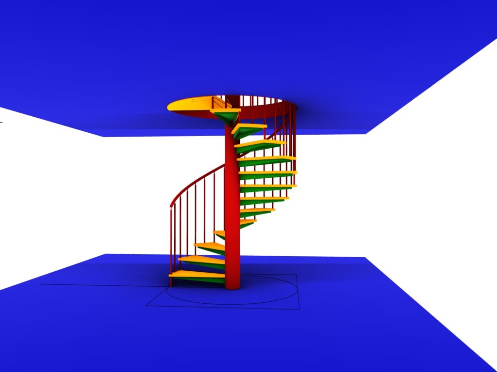 A escada modular caracol para revestir