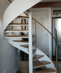 Escada Caracol Compacta de Ferro com Acabamento Epóxi