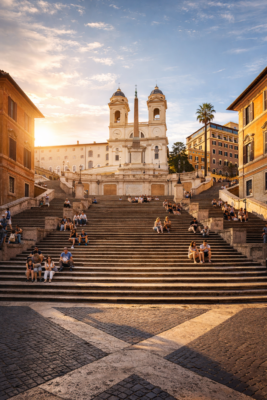 Escadaria Espanhola em Roma com arquitetura clássica e 135 degraus